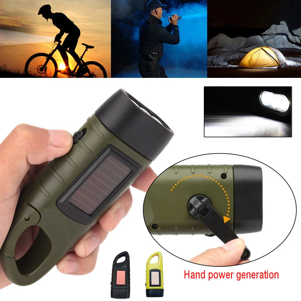 Fishing Boat Navigation Light - LED 손전등 핸드 크랭크 태양열 충전식