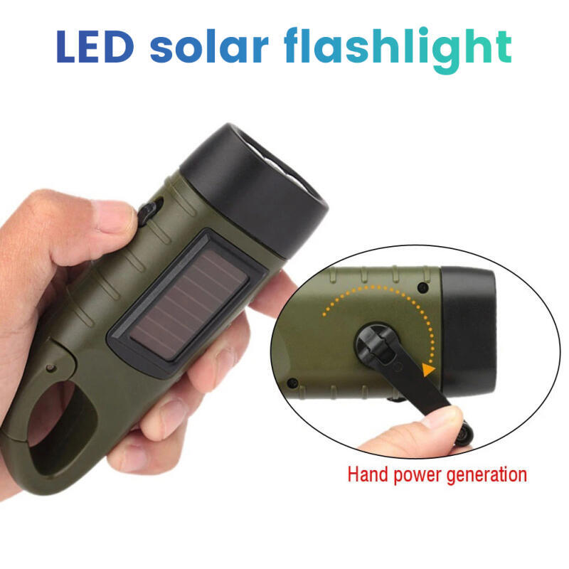 Fishing Boat Navigation Light - 수동 크랭크 태양열 충전식 LED 손전등,